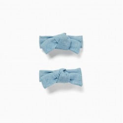 PACK 2 INDENTS WITH BABY AND GIRL LACE, BLUE