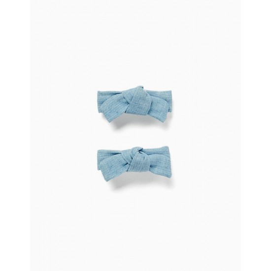 PACK 2 INDENTS WITH BABY AND GIRL LACE, BLUE