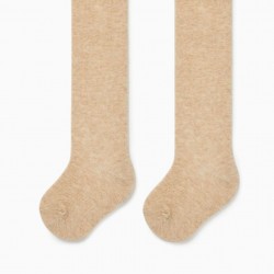 KNITTED TIGHTS, BABY COTTON, BEIGE