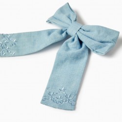 HAIR LOCK WITH LACE IN FABRIC FOR BABY AND GIRL, BLUE