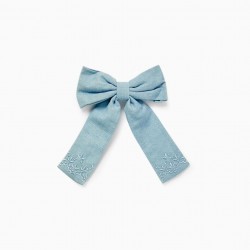 HAIR LOCK WITH LACE IN FABRIC FOR BABY AND GIRL, BLUE