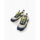 SHOES WITH LIGHTS FOR BOYS 'ZY SUPERLIGHT RUNNER', GREY/GREEN LIMA