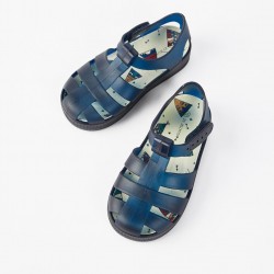 BABY RUBBER SANDALS 'JELLY TRIBE', DARK BLUE