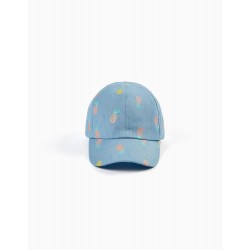CAP FOR BABY AND GIRL 'PINEAPPLE', BLUE