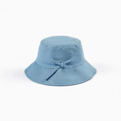 MEDIUM BRIM HAT FOR BABY AND GIRL, BLUE