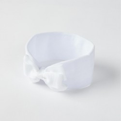 WIDE HEADBAND FOR BABY AND GIRL, WHITE