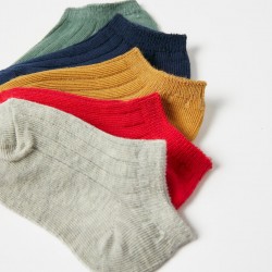 5 PAIRS OF 'COLOURS' BABY BOY SOCKS, MULTICOLOUR