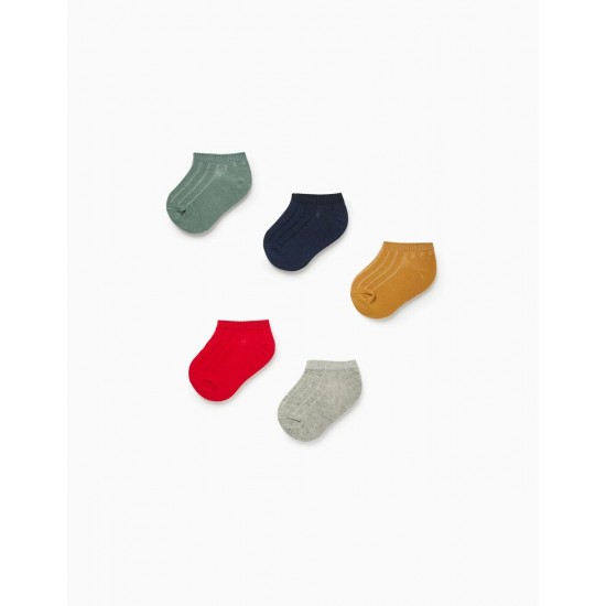 5 PAIRS OF 'COLOURS' BABY BOY SOCKS, MULTICOLOUR