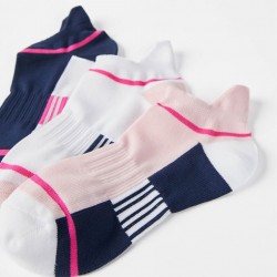3 PAIRS OF SPORTS SOCKS FOR GIRLS, MULTICOLOR