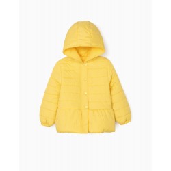 QUILTED PEPLUM JACKET FOR GIRLS , YELLOW