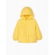 QUILTED PEPLUM JACKET FOR GIRLS , YELLOW