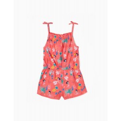 GIRL'S UPF 80 JUMPSUIT 'SURF GIRL', CORAL