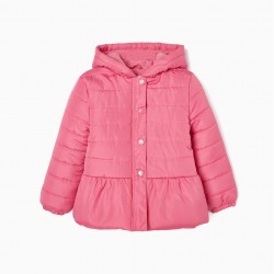 PADDED JACKET WITH POLAR LINING FOR GIRL, PINK