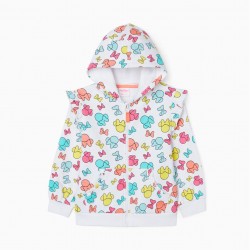 HOODED JACKET FOR GIRL 'MINNIE', WHITE