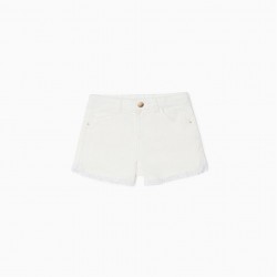 GIRL'S ENGLISH EMBROIDERED SHORTS, WHITE