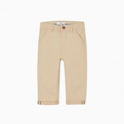 CHINO PANTS IN COTTON TWILL FOR BABY BOY, BEIGE