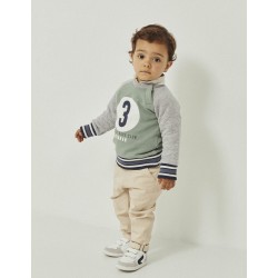 CHINO PANTS IN COTTON TWILL FOR BABY BOY, BEIGE