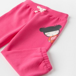 BABY GIRL'S 'HELLO' TRACKSUIT BOTTOMS, PINK