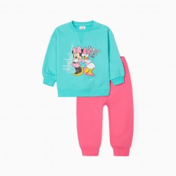 TRACKSUIT FOR BABY GIRLS 'MINNIE IN TOKYO', PINK/GREEN WATER