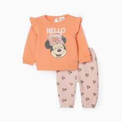 TRACKSUIT FOR NEWBORN 'MINNIE', CORAL/PINK