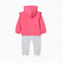 TRACKSUIT FOR BABY GIRLS 'MINNIE', PINK/GREY