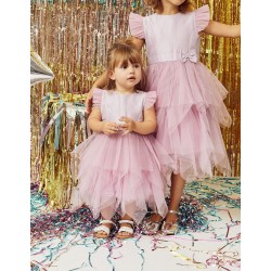 DRESS TULLE FOR BABY GIRL AND GIRL, LILAC