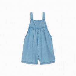 DENIM SHORT JUMPSUIT WITH BEADS FOR GIRL, BLUE