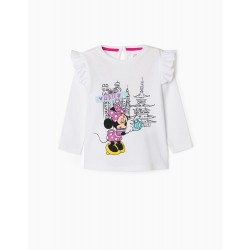 GIRL'S LONG SLEEVE T-SHIRT 'MINNIE IN TOKYO', WHITE