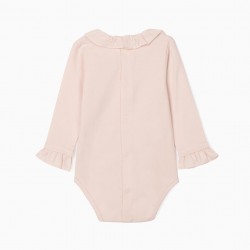 BODY WITH RUFFLES FOR BABY GIRL, PINK
