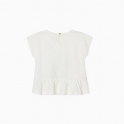 T-SHIRT FOR BABY GIRLS 'BE BRAVE', WHITE