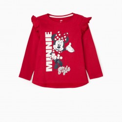 'MINNIE' YOU & ME GIRL'S LONG SLEEVE T-SHIRT, RED