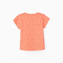 2 T-SHIRTS FOR GIRLS 'POSTCARD', WHITE/CORAL