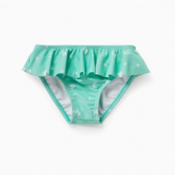 PRINTED BATHING BRIEFS FOR BABY GIRL, GREEN WATER