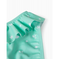  PRINTED BATHING BRIEFS FOR BABY GIRL, GREEN WATER