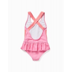 BABY GIRL SWIMSUIT 'FISH KISS', PINK/CORAL