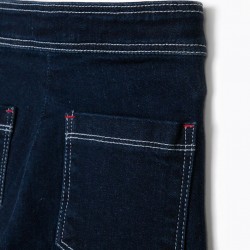 WIDE JEANS FOR GIRLS WITH BUTTONS, BLUE