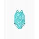 PRINTED SWIMSUIT FOR BABY GIRL, AQUA GREEN