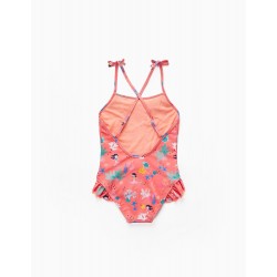 GIRL'S 'THE BEACH' SPF 80 SWIMSUIT, CORAL