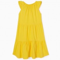 2 GIRLS' DRESSES 'HEARTS', CORAL/YELLOW