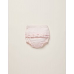 NAPPY COVER WITH RUFFLES FOR NEWBORN, PINK