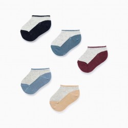PACK OF 5 PAIRS OF TWO-TONE SHORT SOCKS FOR BABY BOYS, MULTICOLOR