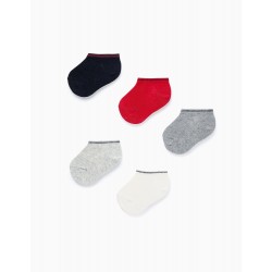 PACK OF 5 PAIRS OF SHORT SOCKS WITH STRIPES FOR BABY BOYS, MULTICOLOR
