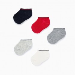 PACK OF 5 PAIRS OF SHORT SOCKS WITH STRIPES FOR BABY BOYS, MULTICOLOR