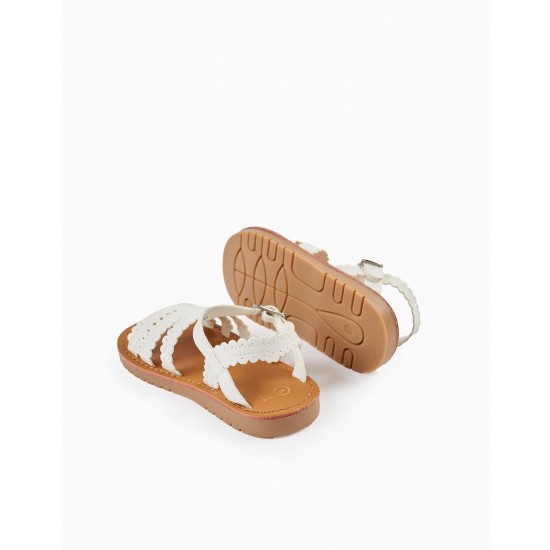 STRAPPY SANDALS FOR BABY GIRL, WHITE