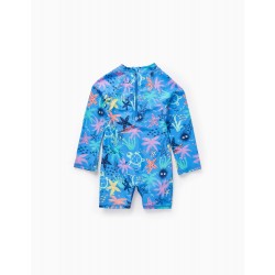 UPF80 SWIMSUIT FOR BABY BOY 'SEA CORALS', BLUE