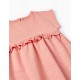 FLORAL COTTON DRESS FOR BABY GIRL, CORAL