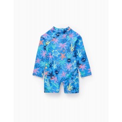 UPF80 SWIMSUIT FOR BABY BOY 'SEA CORALS', BLUE