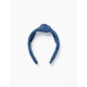 DENIM HEADBAND WITH KNOT FOR GIRL, BLUE