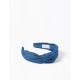 DENIM HEADBAND WITH KNOT FOR GIRL, BLUE