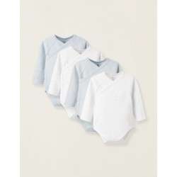 PACK 4 CROSSED BODIES FOR BABY AND NEWBORN 'STARS', BLUE/WHITE